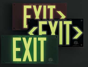 Permalight® Photoluminescent Exit Signs