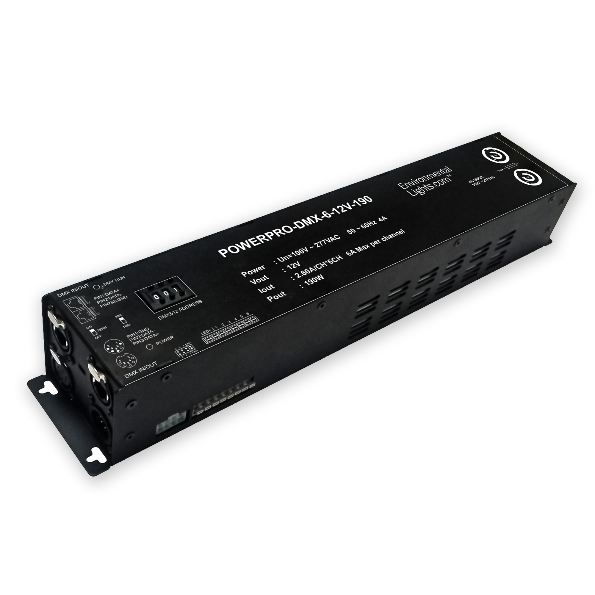 PowerPro: Self-Contained 6 Channel DMX Decoder and Power Supply from Environmental Lights