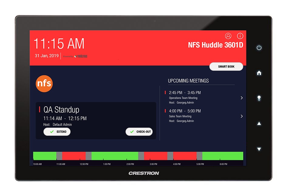 Workspace scheduling gets easier as NFS integrates with new generation of Crestron scheduling screens