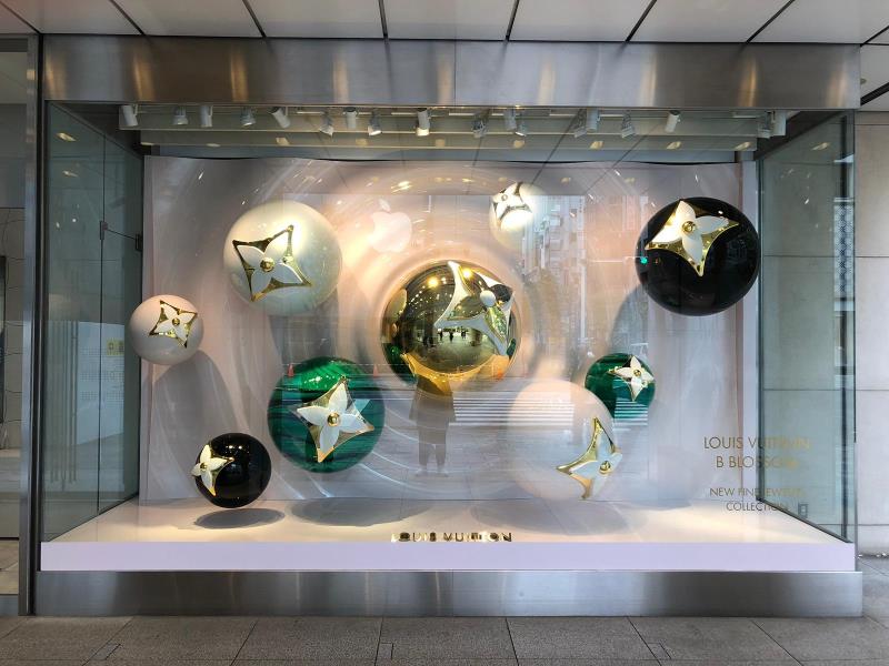 Stainless Steel Sphere LV Window Display – Visual Merchandising
