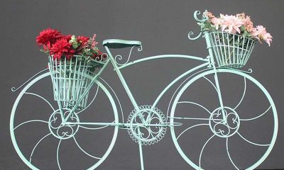 Painted Metal Decorative Bike Planter for Flowers