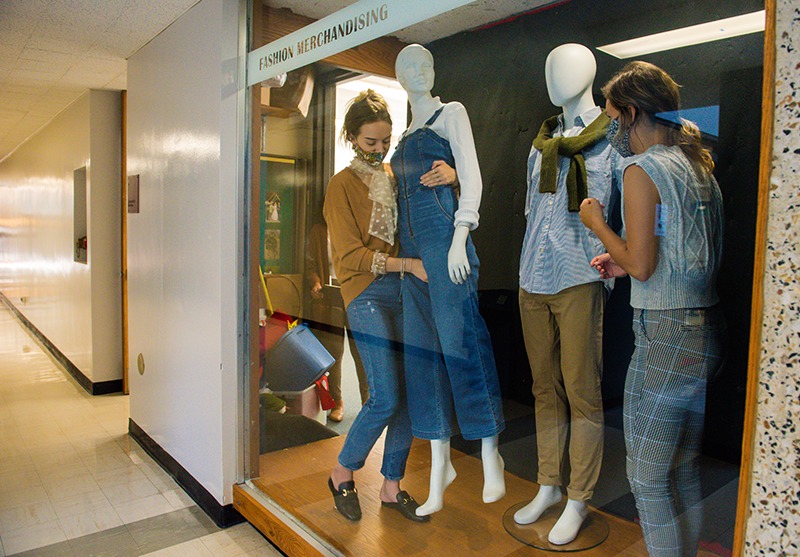 Merchandising Students Create “Fall in Love with Fashion” Window Displays