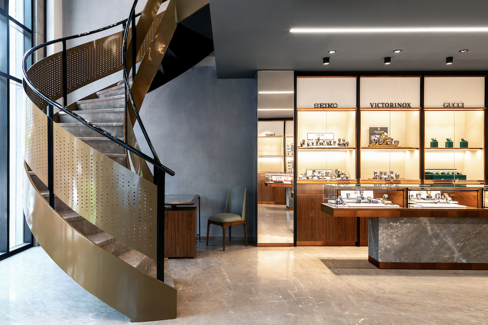 Winding Staircase Claims the Spotlight at Luxury Watch Retailer’s New Store