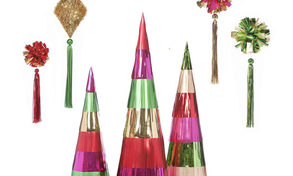 Holiday Foliage’s Fringed Cones, Tasseled PVC Mardis Gras Balls and Shag Diamonds