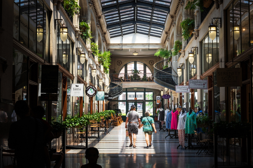 Greenery is integral to the shopping experience at the Grove Arcade in Ashville, N.C. PHOTO: J. Michael Jones/iStock