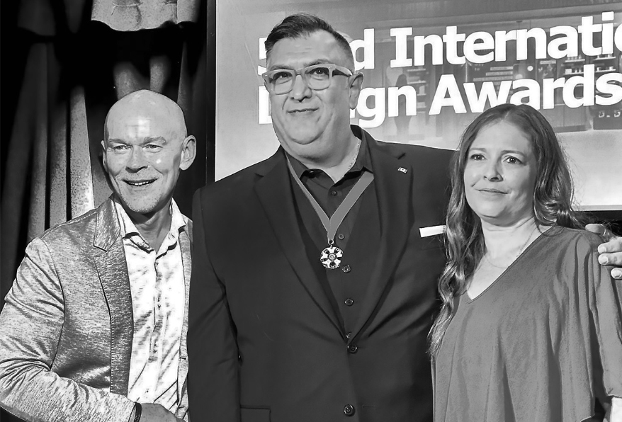Ray Ehscheid, Mardi Najafi and Cynthia Hirsch Ortiz pictured at the 52nd International Design Awards.