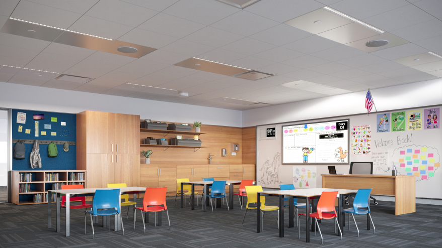 Modular Grid Integrated Ceiling System by Overcast Innovations